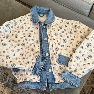 Blank NYC Cream and Blue Floral  Jacket